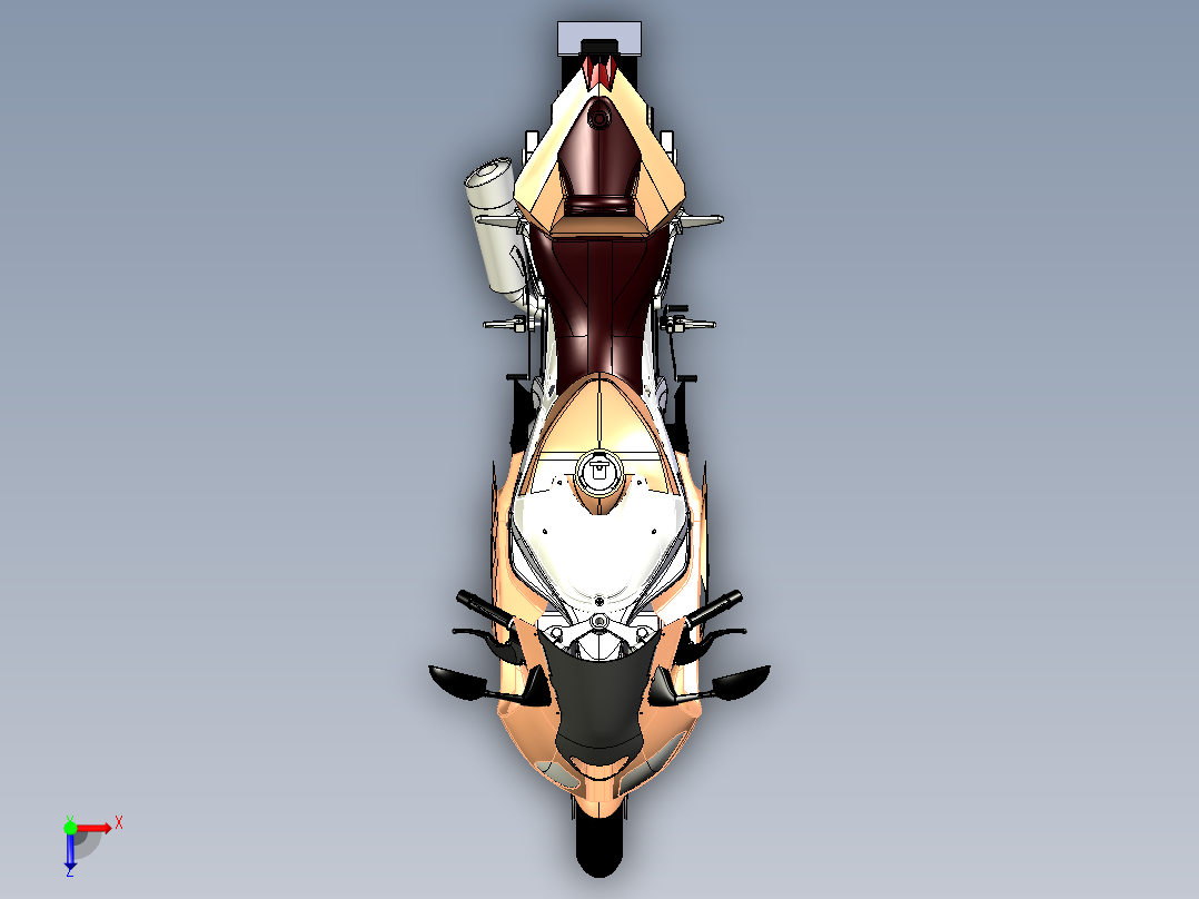 宝马S1000RR摩托车俯视图