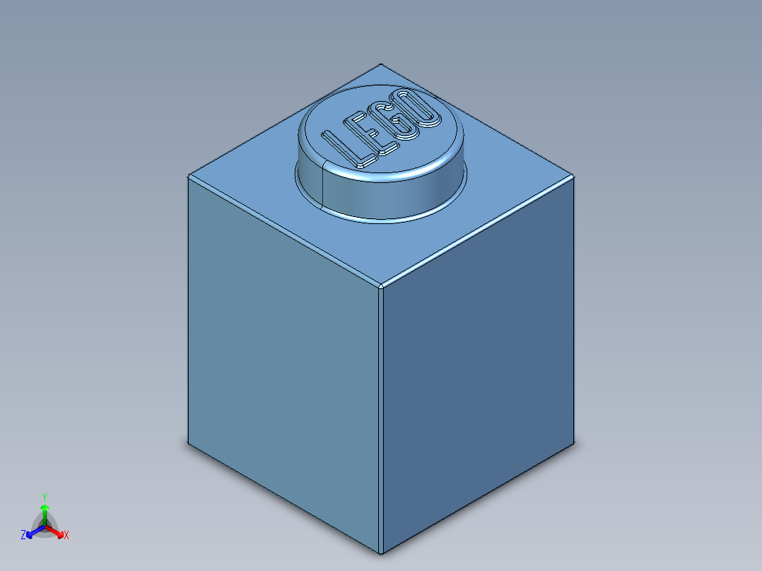 乐高套装 4421基本积木-4179830 - 3005 Medium Blue Brick 1 x 1.STEP正等轴测图