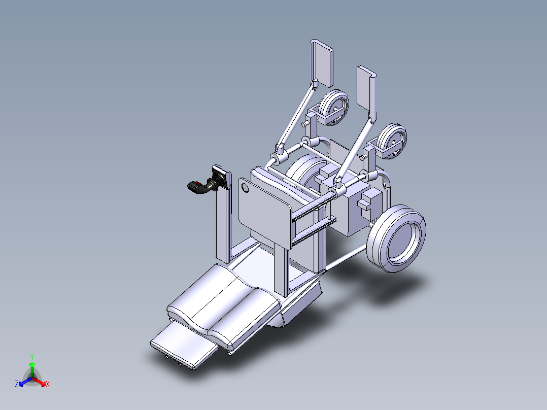 电动轮椅车设计[病人护理车]含三维3D-catia模型