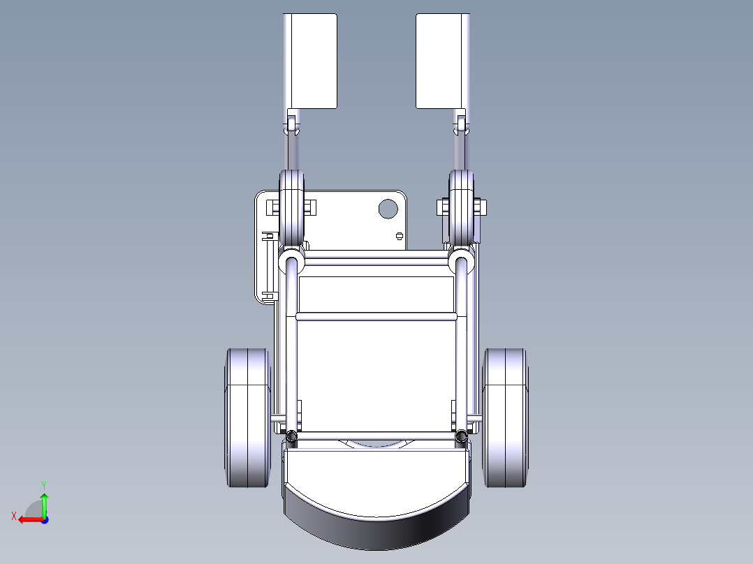 电动轮椅车设计[病人护理车]含三维3D-catia模型后视图