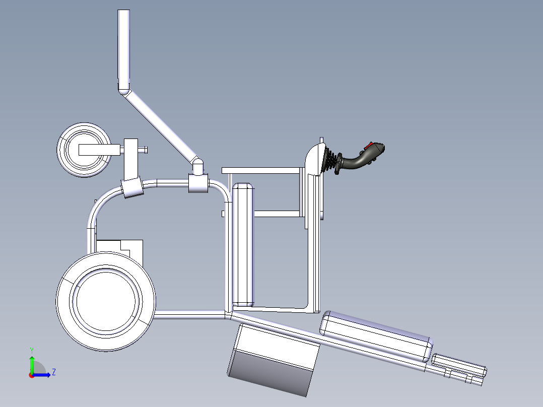 电动轮椅车设计[病人护理车]含三维3D-catia模型左视图