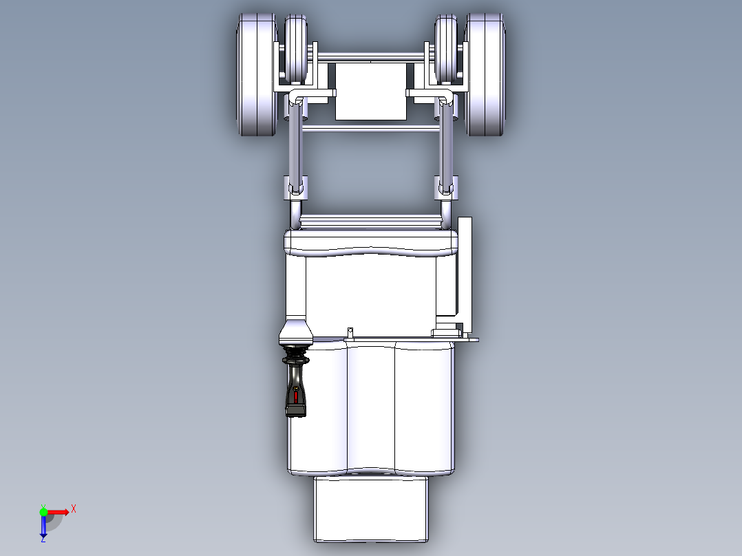 电动轮椅车设计[病人护理车]含三维3D-catia模型俯视图