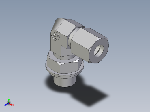 卡套式工业通用硬管接头EO_Adjustable_Locknut_elbow_WEE06LLRCF正等轴测缩略图