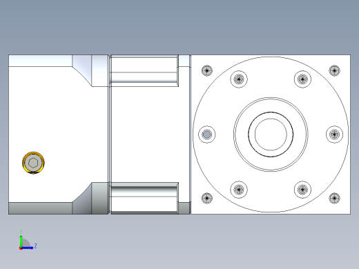 换向器PW90双轴 PGH90-L1 19-70-90-M6.stp左视缩略图