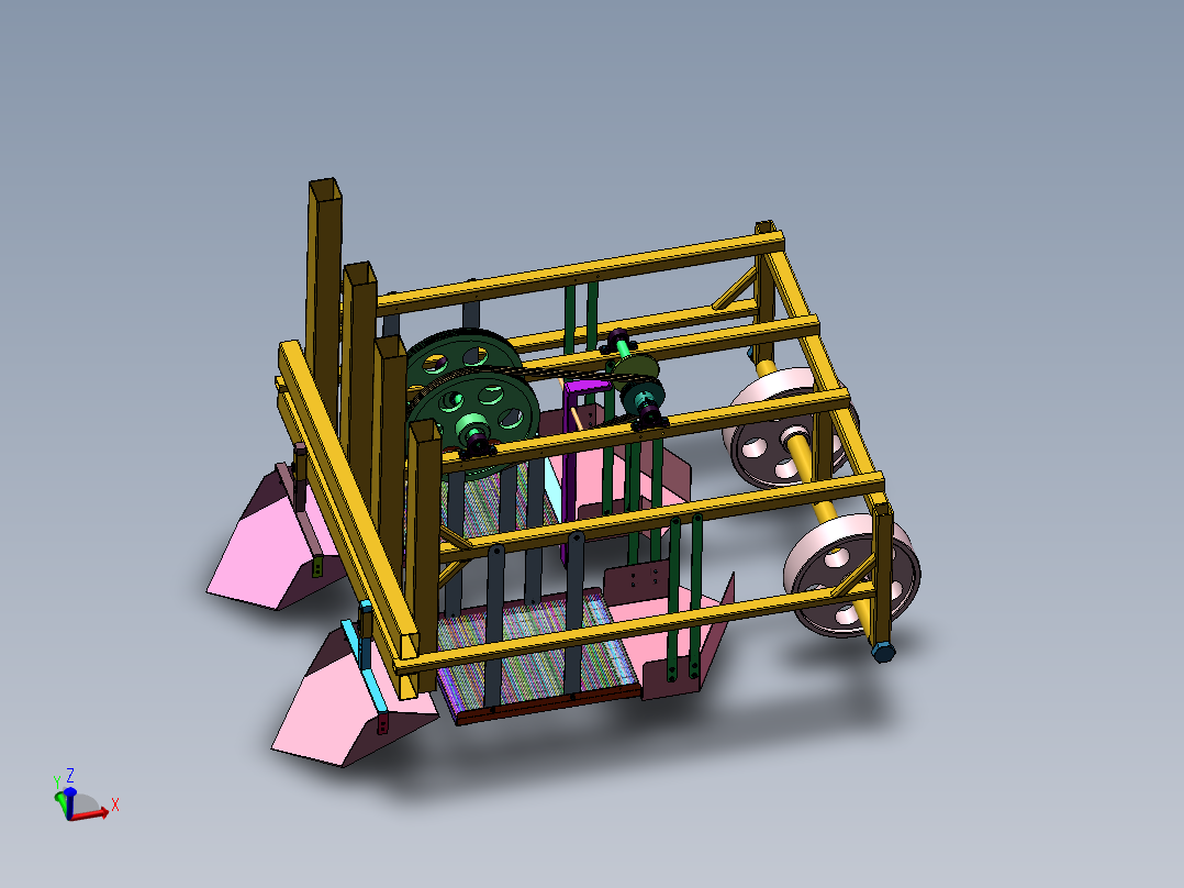 振动筛式花生收获机的设计【含三维SW模型+CAD图纸+说明】