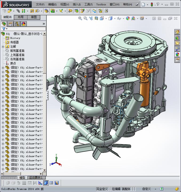 柴油发动机3D模型