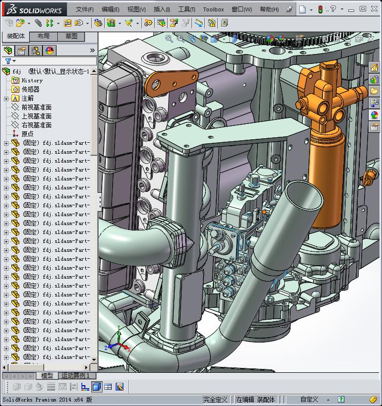 柴油发动机3D模型