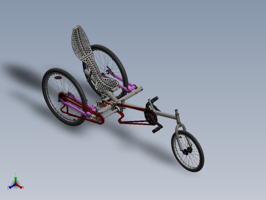 躺式三轮车正等轴测缩略图