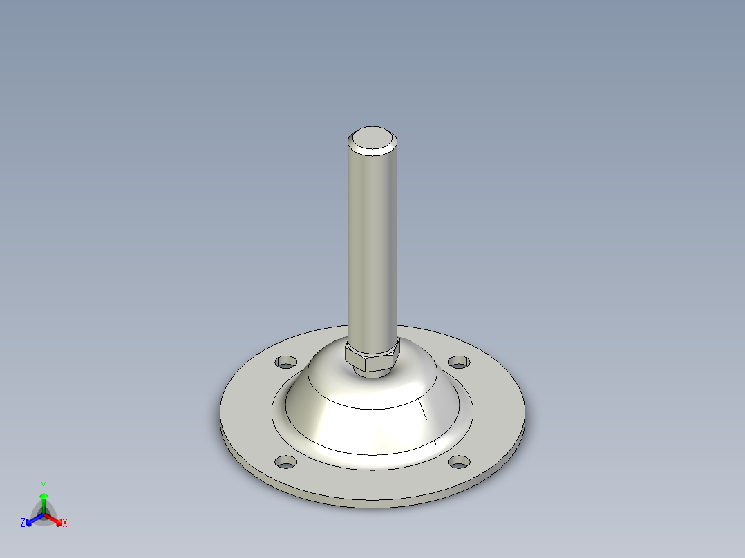 鋼製水平調整腳座349-3D多系列多零件图纸模型主视图