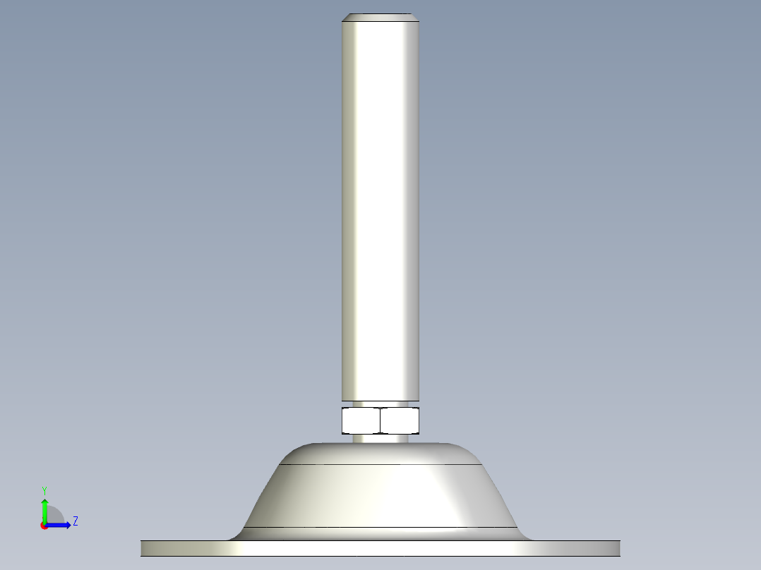 鋼製水平調整腳座349-3D多系列多零件图纸模型左视图