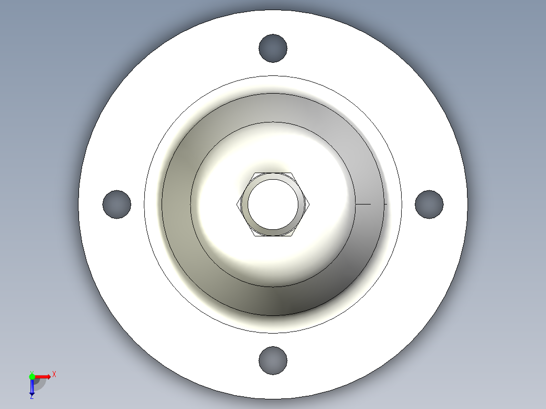 鋼製水平調整腳座349-3D多系列多零件图纸模型俯视图