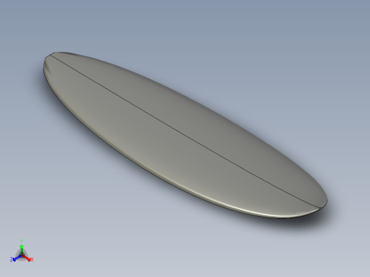 空心木制冲浪板正等轴测缩略图