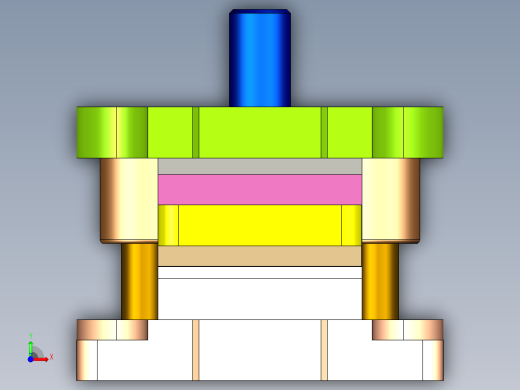 勺头臂级进模（CAD图+Proe三维）前视缩略图