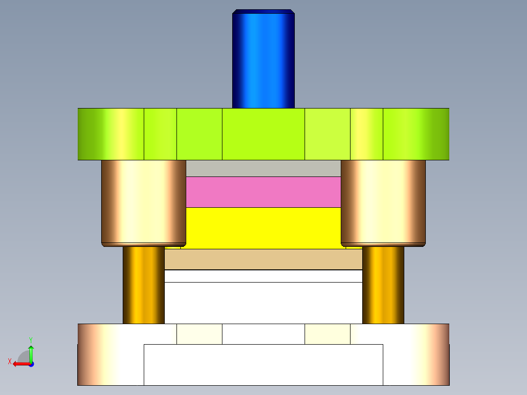 勺头臂级进模（CAD图+Proe三维）后视图