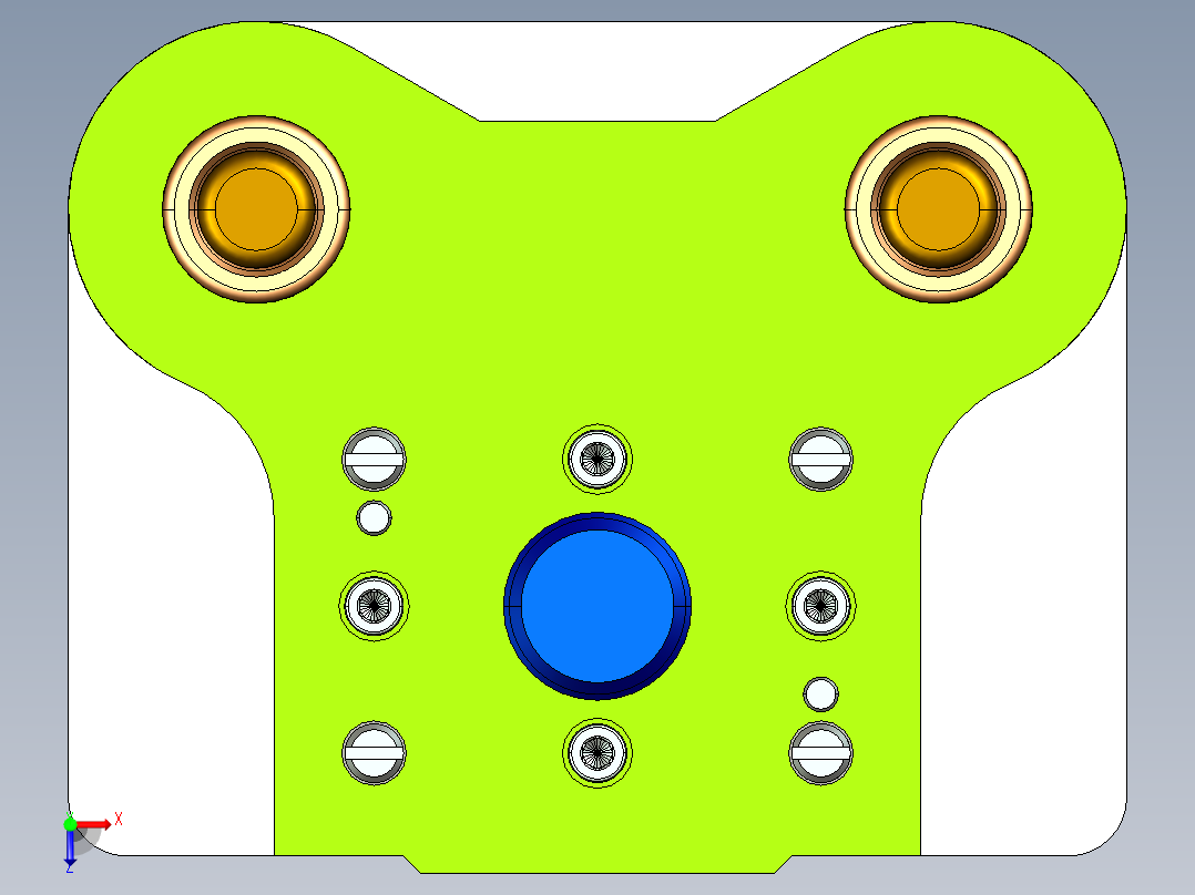 勺头臂级进模（CAD图+Proe三维）俯视图