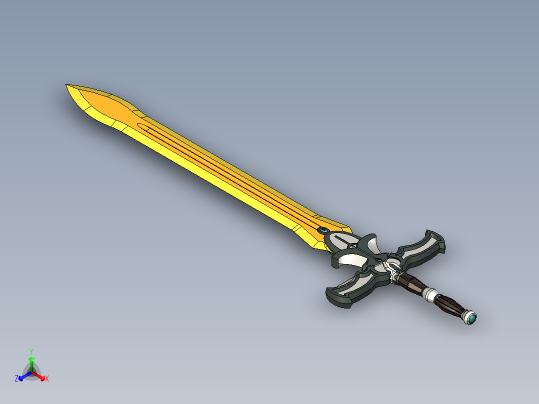 剑、宝剑(111)正等轴测图