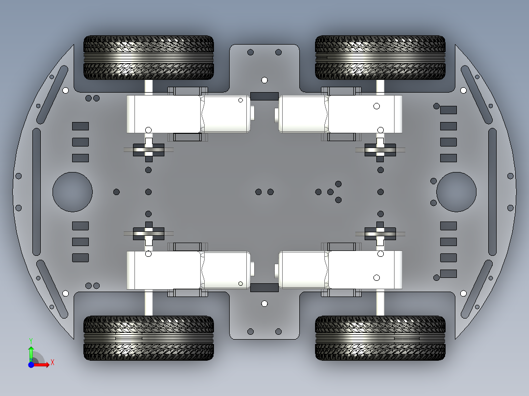 智能小车车架简易模型前视图
