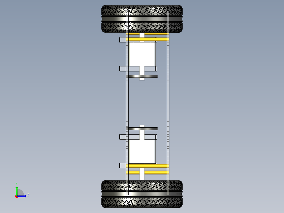 智能小车车架简易模型左视图