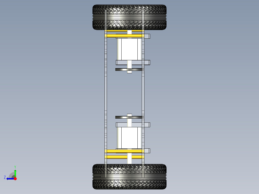 智能小车车架简易模型右视图