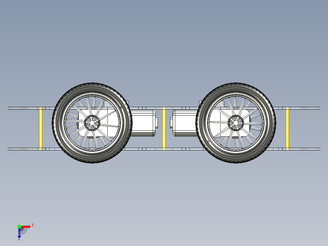 智能小车车架简易模型俯视图