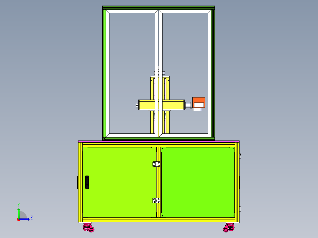 激光打标机设备左视图