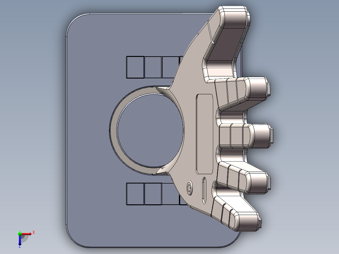 手掌形智能热水器俯视图