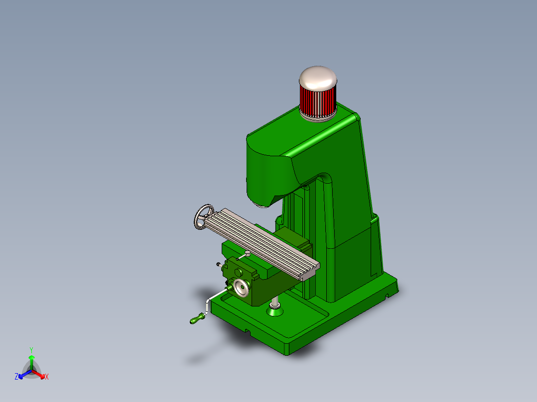 B3004067-立式铣床正等轴测图
