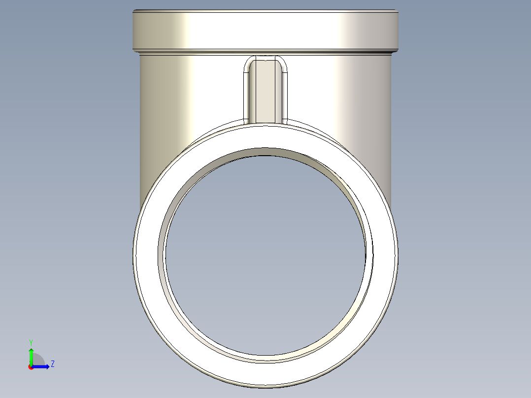 B3004435-TEE G 1'' SS内丝三通管接头左视图