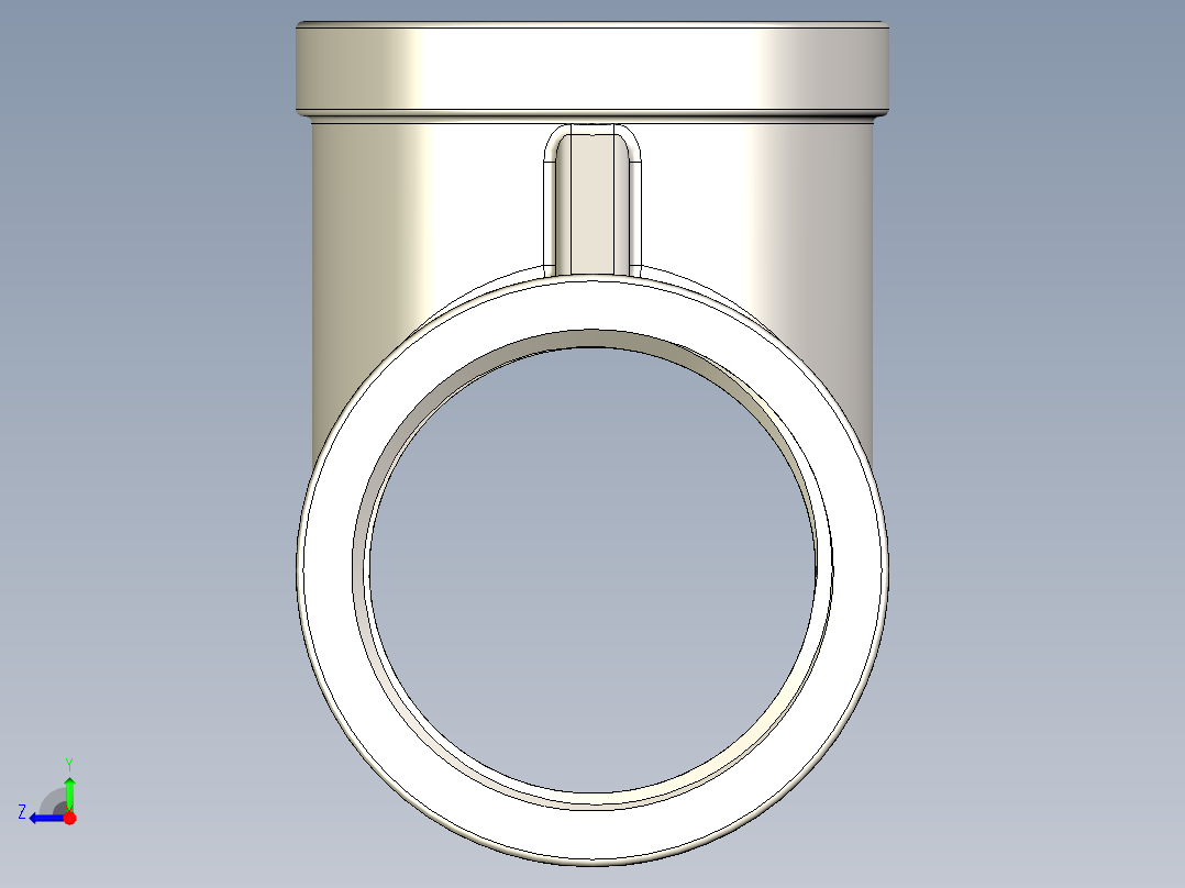 B3004435-TEE G 1'' SS内丝三通管接头右视图