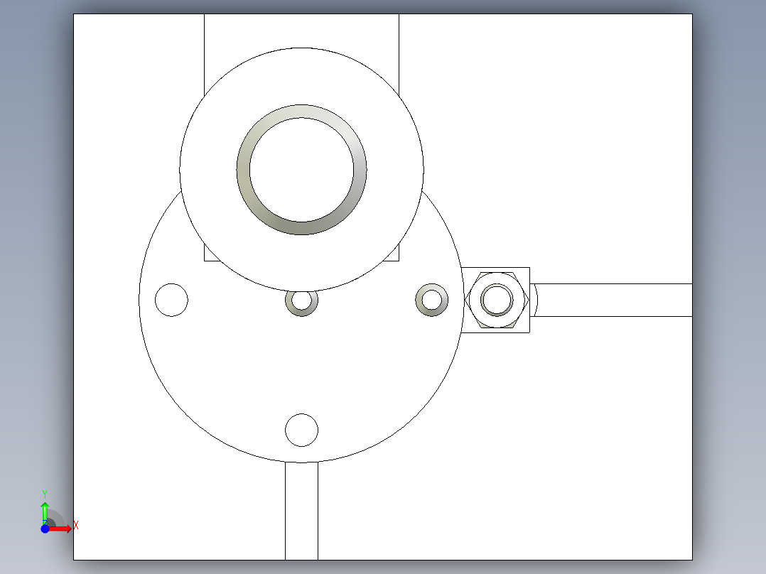 圆形坯料冲孔通用自由定位可调冲压模具前视图