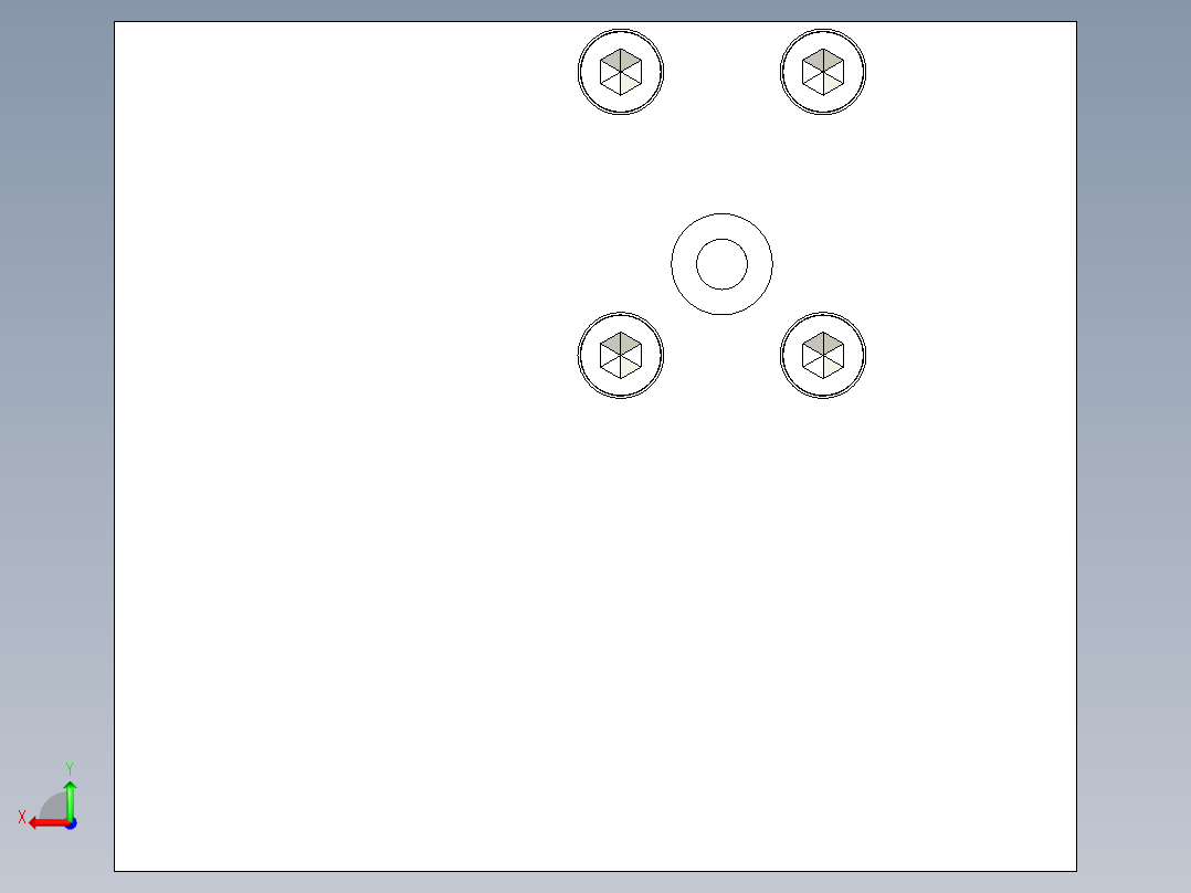 圆形坯料冲孔通用自由定位可调冲压模具后视图