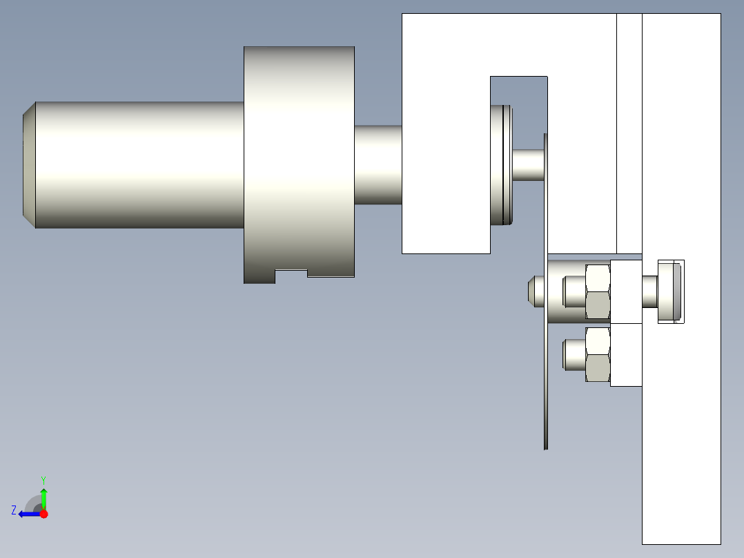 圆形坯料冲孔通用自由定位可调冲压模具右视图