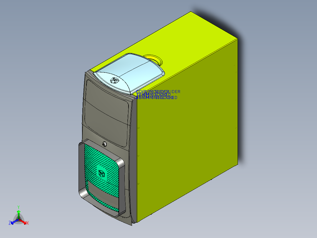 电脑主机箱 3D模型SolidWorks三维设计图ProE设计