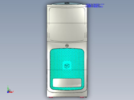 电脑主机箱 3D模型SolidWorks三维设计图ProE设计前视缩略图