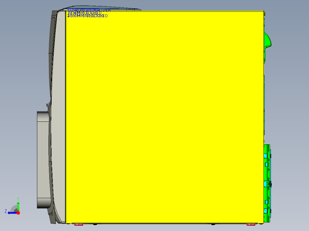 电脑主机箱 3D模型SolidWorks三维设计图ProE设计右视图
