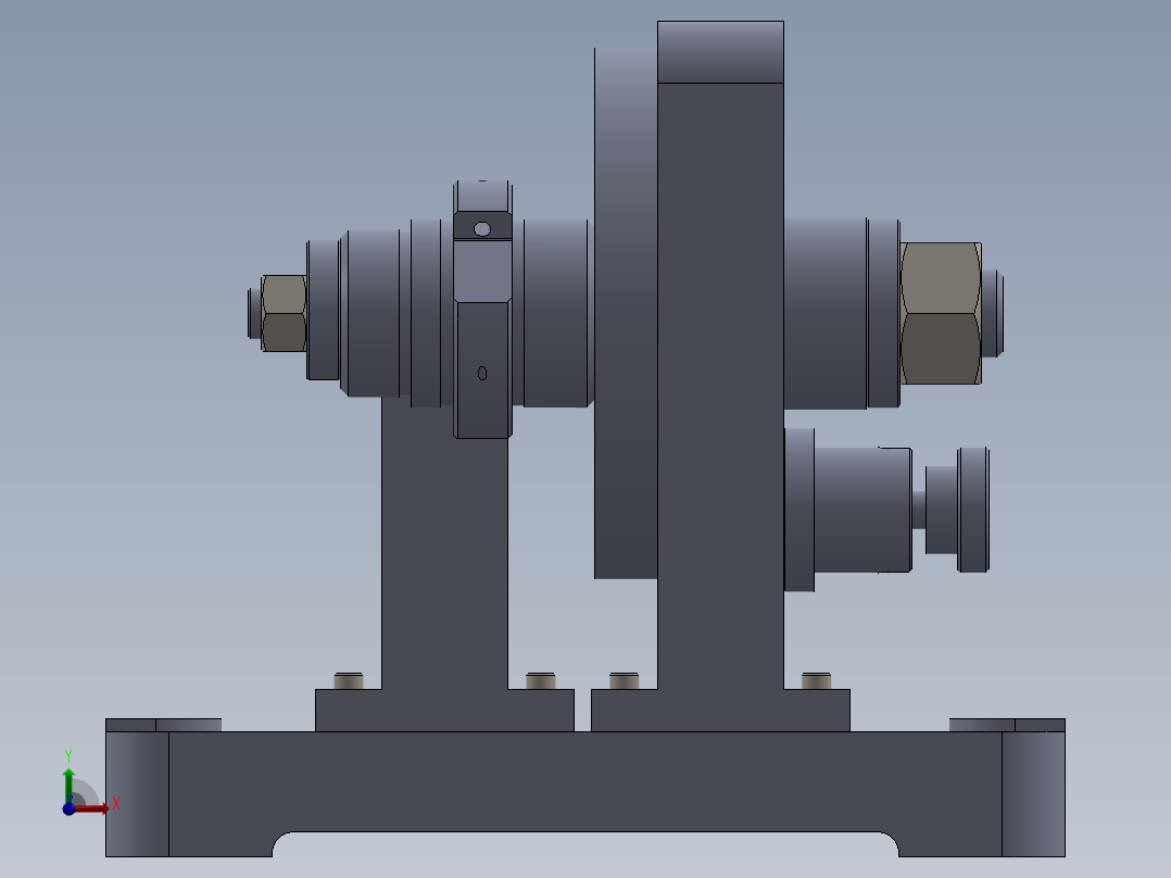 星轮分度钻孔夹具（CAD图+SW三维）前视图