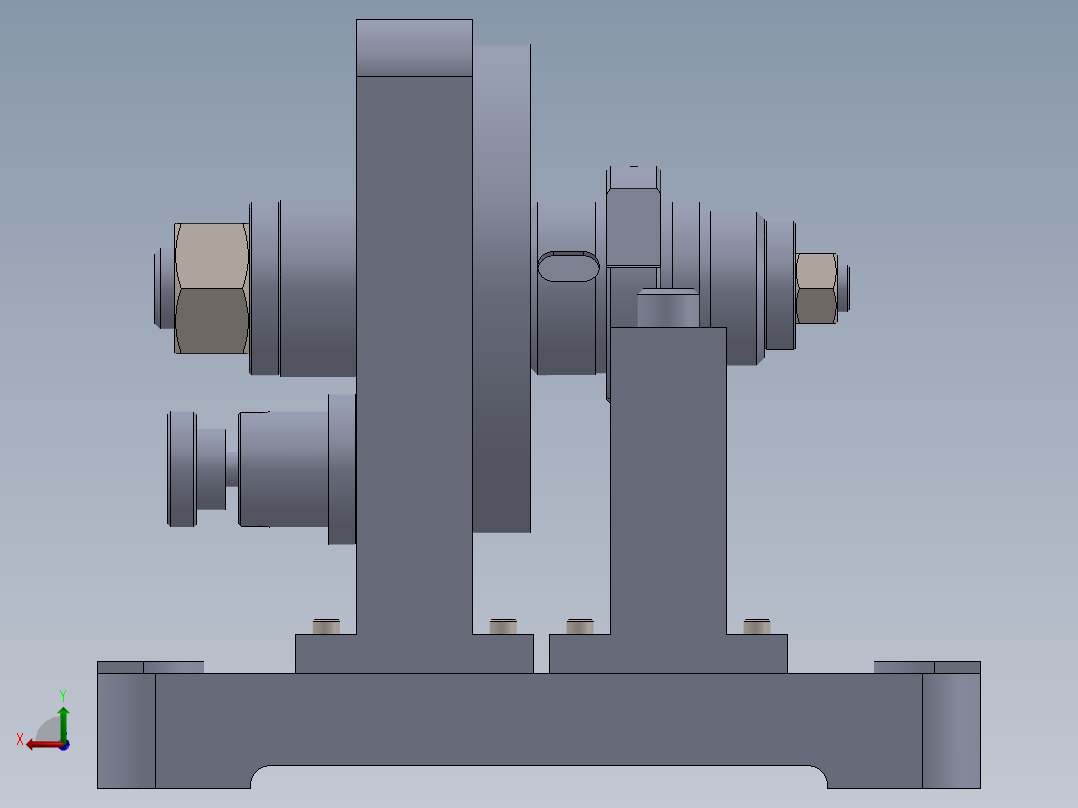 星轮分度钻孔夹具（CAD图+SW三维）后视图
