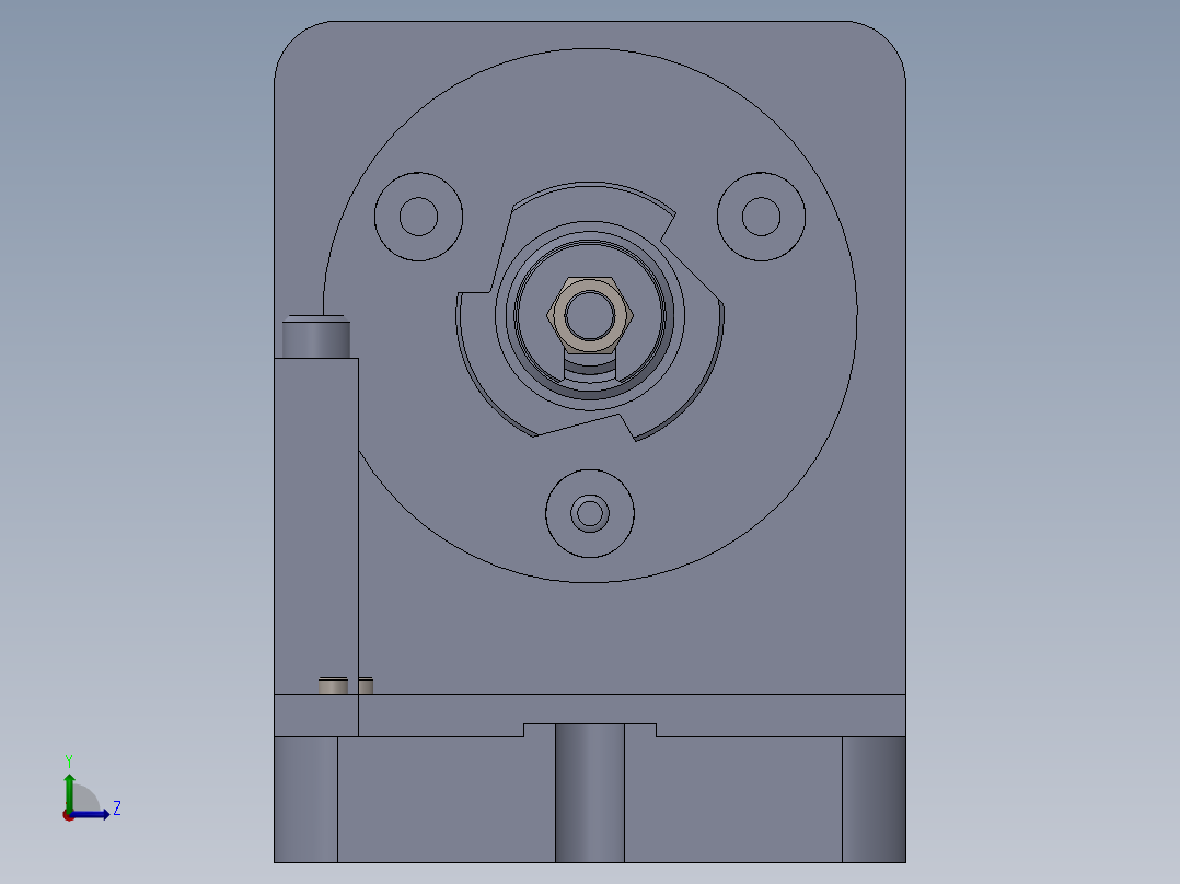 星轮分度钻孔夹具（CAD图+SW三维）左视图