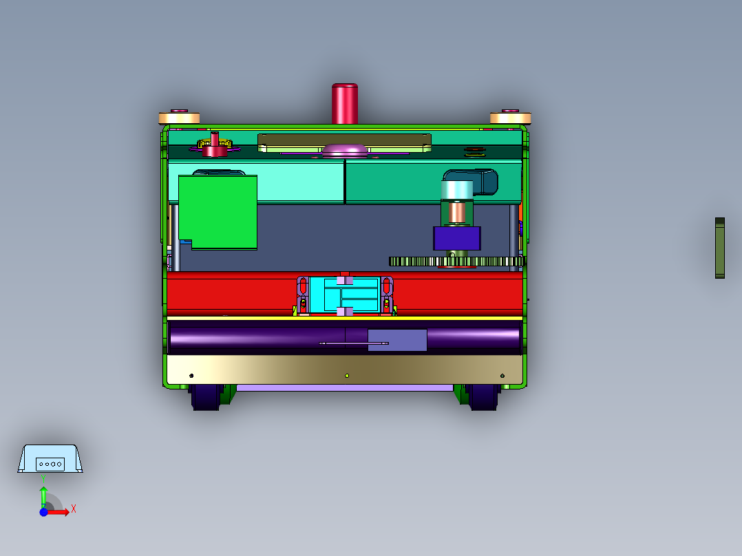 差速储能电控惯性小车前视图