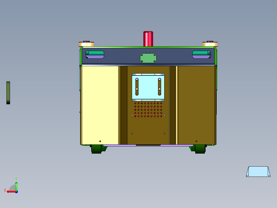 差速储能电控惯性小车后视图