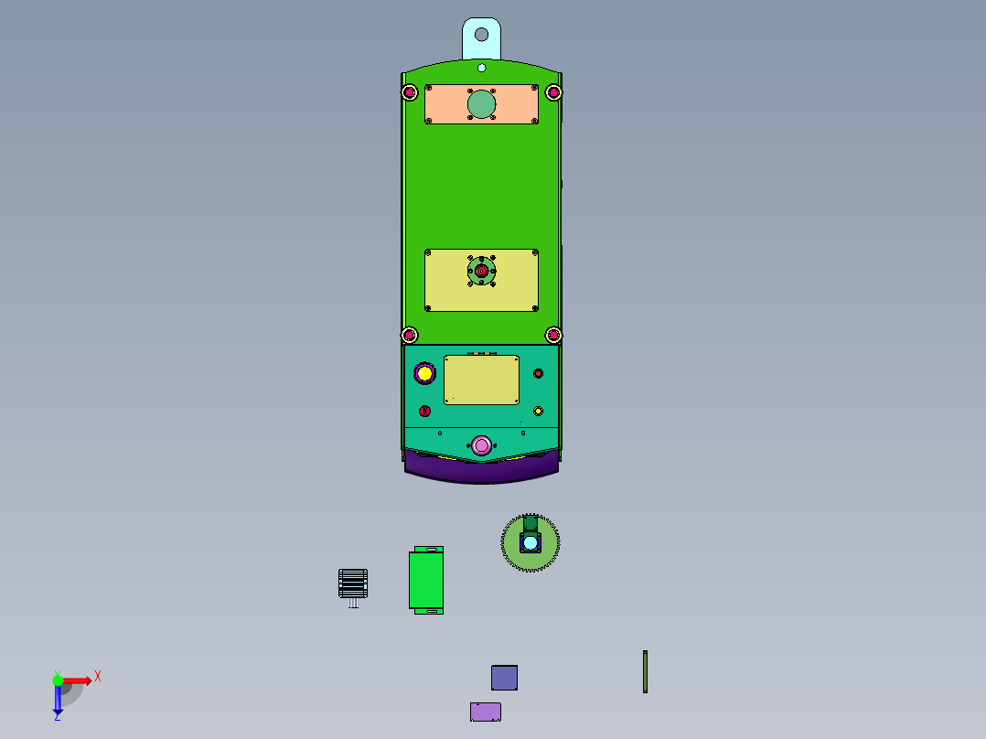 差速储能电控惯性小车俯视图