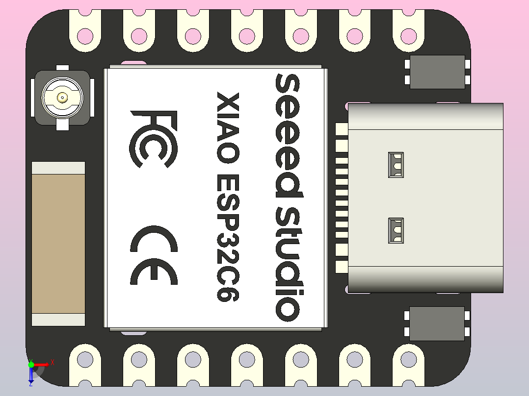 Seeed Studio XIAO ESP32C6蓝牙开发板WIFI6俯视图