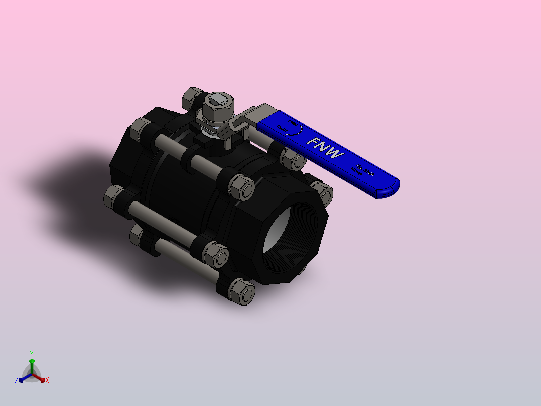 阀门、过滤器FNW-FNW311AM正等轴测图