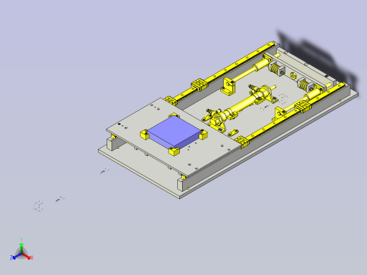 一款使用钢丝和气缸的4倍行程滑台3D模型