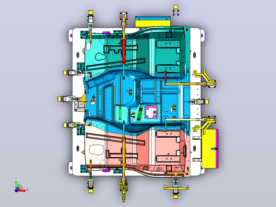 JH476F013-S (前地板面板成夹具)前视图