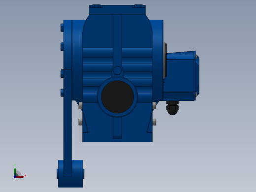 SAT77带防转臂空心轴安装斜齿-蜗轮蜗杆减速机SAT77-YV2.2-4P-22.75-M1-0°-A前视缩略图