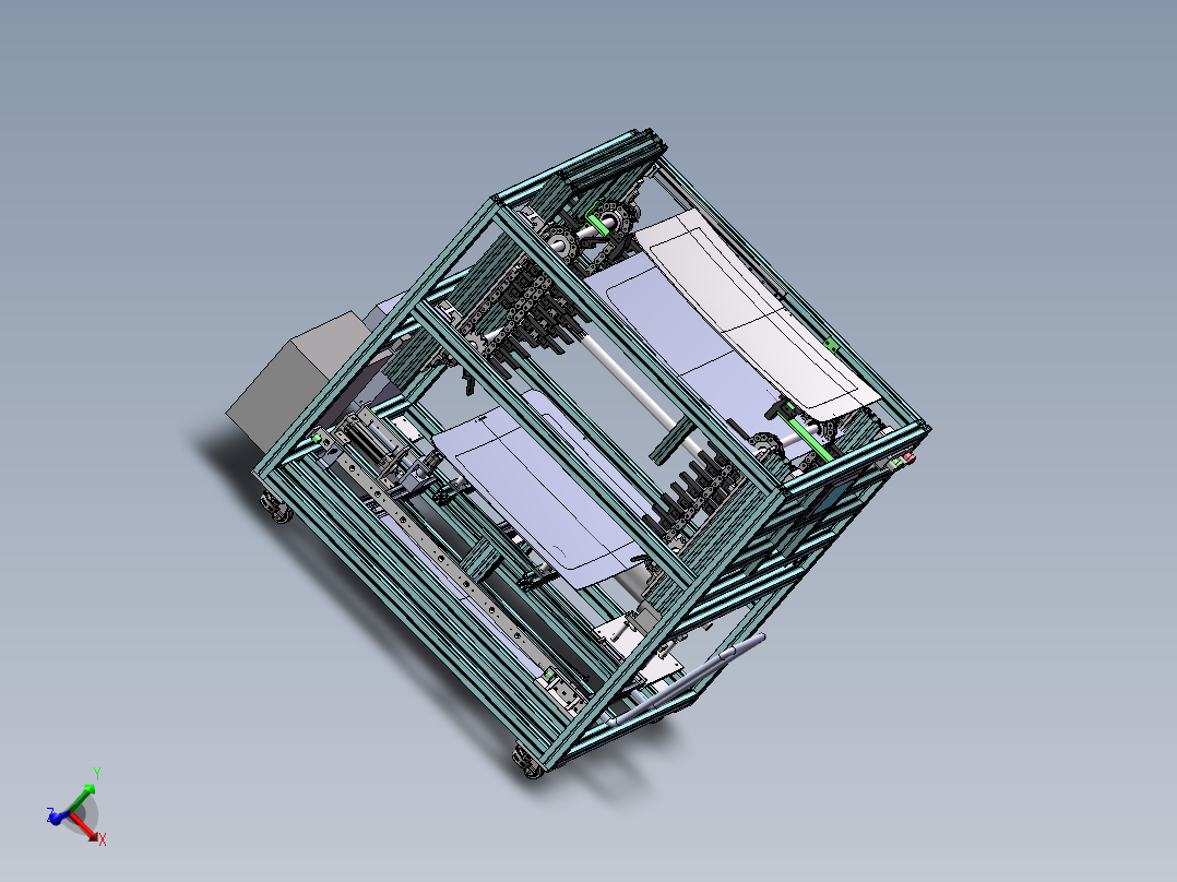 汽车玻璃延时料架设备（sw18可编辑+工程图+BOM）