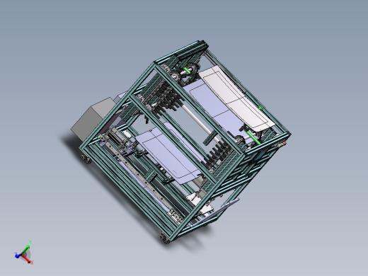 汽车玻璃延时料架设备（sw18可编辑+工程图+BOM）