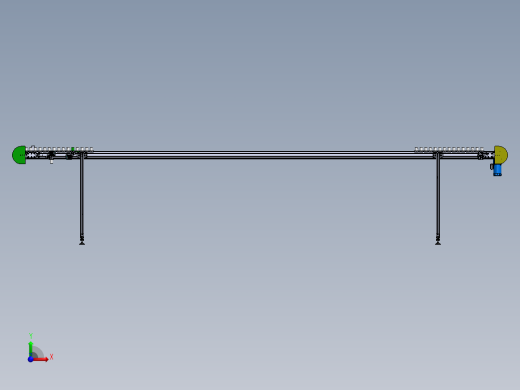 非标链板环型输送线3D图纸H846 非标自动化机械PROE模型 UG模型前视缩略图