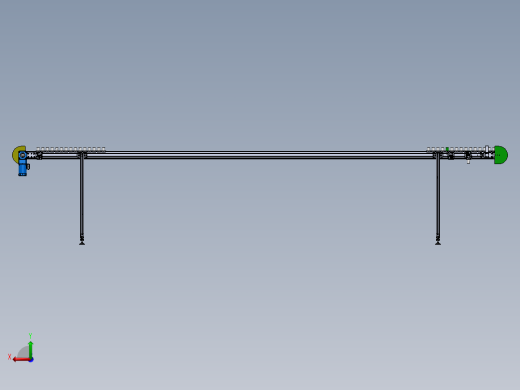 非标链板环型输送线3D图纸H846 非标自动化机械PROE模型 UG模型后视缩略图